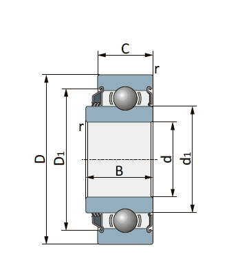PN00092 / einreihiges Rillenkugellager m. einseitig verl. IR